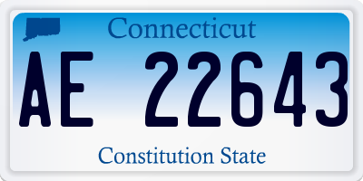 CT license plate AE22643