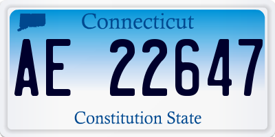 CT license plate AE22647