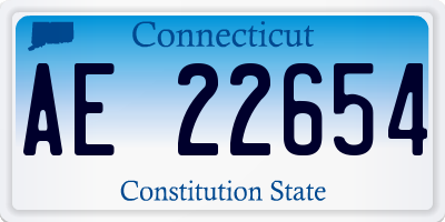 CT license plate AE22654