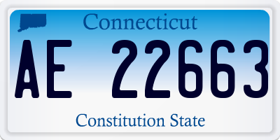 CT license plate AE22663