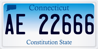 CT license plate AE22666
