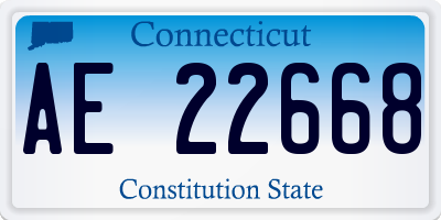 CT license plate AE22668