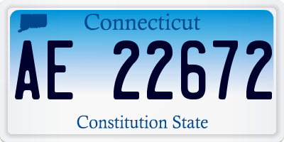 CT license plate AE22672