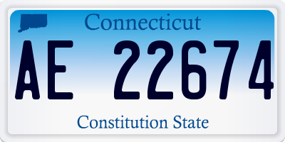 CT license plate AE22674