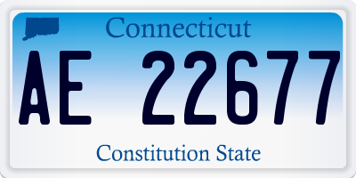 CT license plate AE22677