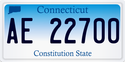 CT license plate AE22700