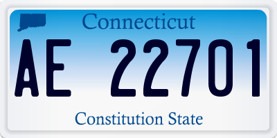 CT license plate AE22701