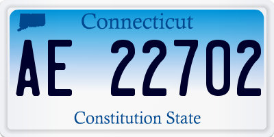 CT license plate AE22702