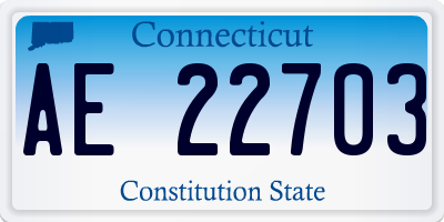 CT license plate AE22703