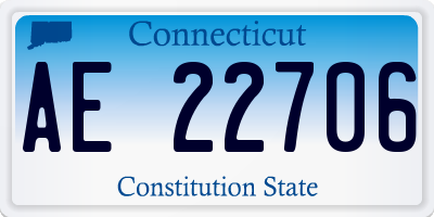 CT license plate AE22706