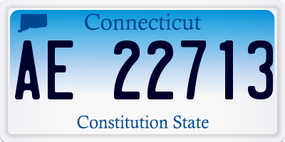 CT license plate AE22713