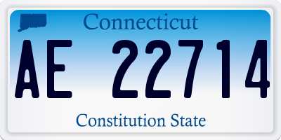 CT license plate AE22714