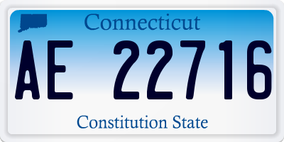 CT license plate AE22716