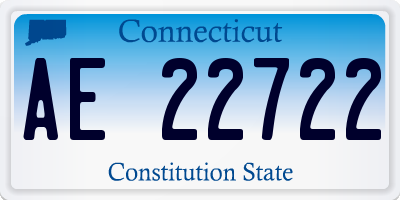 CT license plate AE22722