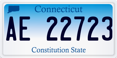 CT license plate AE22723