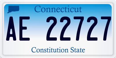 CT license plate AE22727