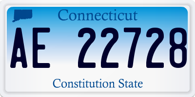 CT license plate AE22728