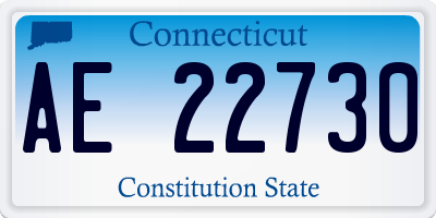 CT license plate AE22730