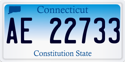 CT license plate AE22733