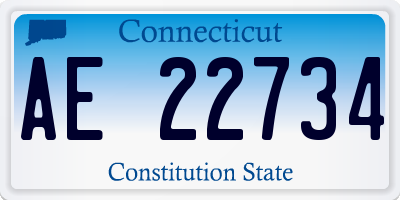 CT license plate AE22734