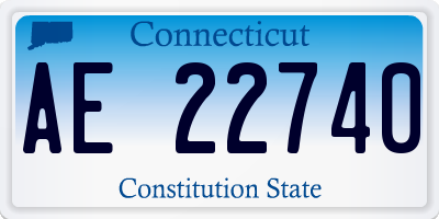 CT license plate AE22740