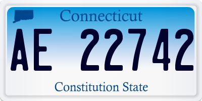 CT license plate AE22742