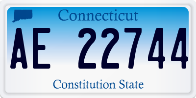 CT license plate AE22744