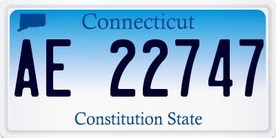 CT license plate AE22747