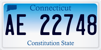 CT license plate AE22748