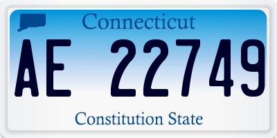 CT license plate AE22749
