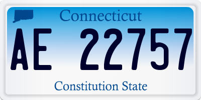 CT license plate AE22757