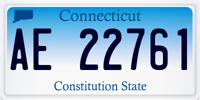 CT license plate AE22761
