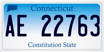 CT license plate AE22763
