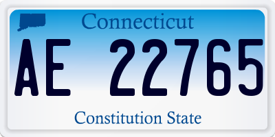 CT license plate AE22765