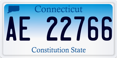 CT license plate AE22766