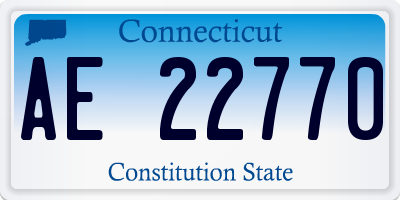 CT license plate AE22770
