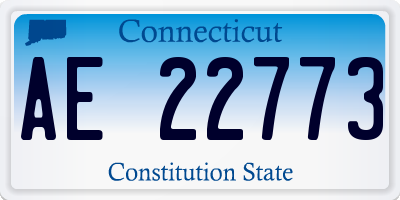 CT license plate AE22773