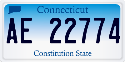 CT license plate AE22774