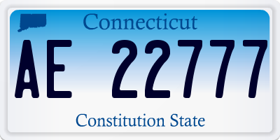 CT license plate AE22777