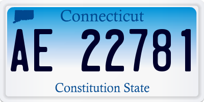 CT license plate AE22781