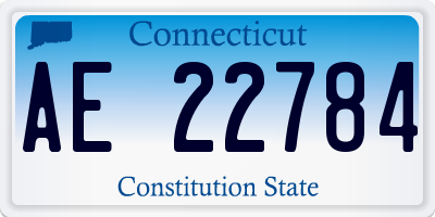 CT license plate AE22784