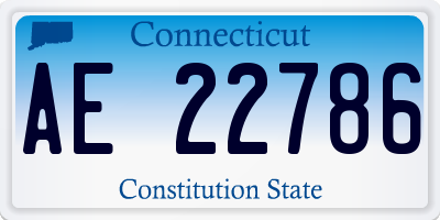 CT license plate AE22786