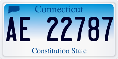 CT license plate AE22787