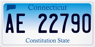 CT license plate AE22790