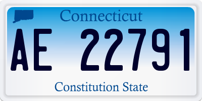 CT license plate AE22791