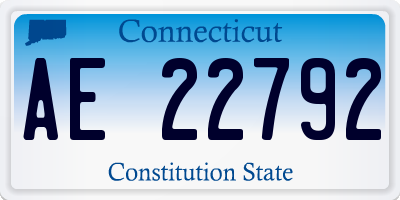 CT license plate AE22792