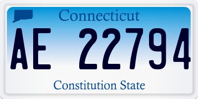 CT license plate AE22794