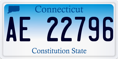 CT license plate AE22796