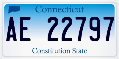 CT license plate AE22797