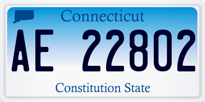 CT license plate AE22802